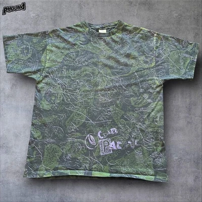 Camisa De Colección Ocean Pacific Para Hombre Grande Verde Púrpura Estampado Completo 1992 EE. UU. Foto 1 de 4