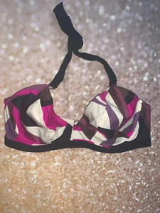 Conjunto Completo Bikini Rosa/Negro/Blanco Talla UK Bottoms XS (6-8) Top Con Aros 30D - Imagen 1 de 4