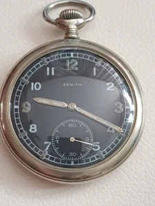 Rare Vintage ZENITH Antimagnetic DH WWII Era Wermacht Officers Pocket Watch - Picture 1 of 15