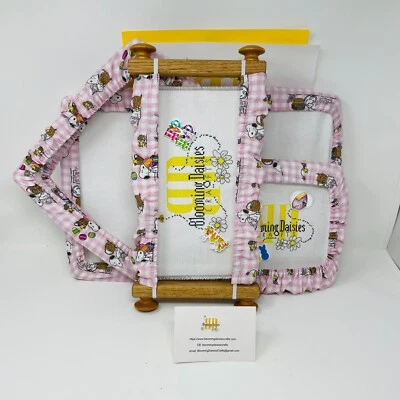 Purple Gingham Easter w/Snoopy Grime Guards - Q-Snap Frame-Cross Stitch - Image 1 of 4