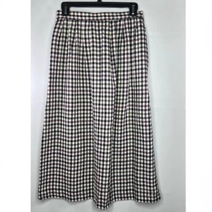 Norton McNaughton Vintage Cream Black Wool Blend Skirt Pleated Sz 10 Classic - Picture 1 of 9