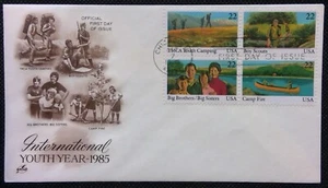 Scott 2160 2161 2162 2163 2163a FDC International Youth Year BLK4 Art Craft - Picture 1 of 3