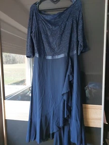 SALE Abendmode diner Damenkleid Blau Xxl Frauen Lagenlook 48 Kurven - Bild 1 von 10