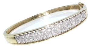 Damen 9 Karat Gelbgold Diamant Armreif - Bild 1 von 11