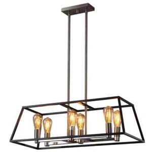 Cedar Hill 6-Light Adjustable Pendant Lights with Black Metal Shade - Picture 1 of 6