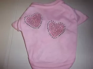 Lightweight Pink Heart T- Shirt Dog Knit XXS XS S PawsNClaws puppy valentines  - Picture 1 of 3