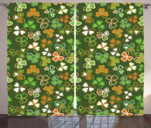 St. Patrick's Day Curtains 2 Panel Set Decor 5 Sizes Available Window Drapes - Picture 1 of 19