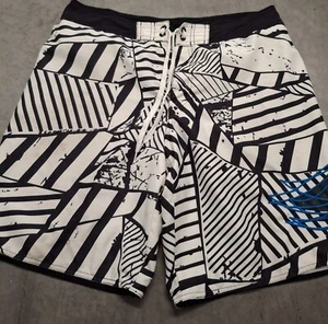 Tony Hawk Mens Geometric Swim Trunks Blue Flame Accent Black/White Size 36 READ - Picture 1 of 9