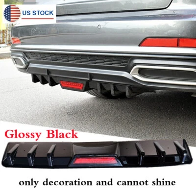 Car Glossy Black  Rear Bumper Diffuser Lip Spoiler Trim w/o Tail Light USA Stock - Image 1 of 4