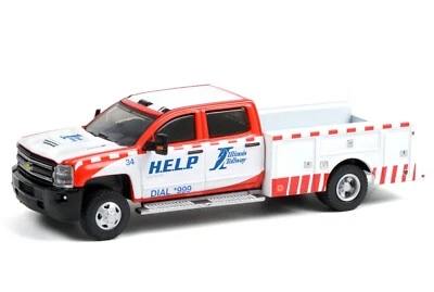 2018 Chevrolet Silverado 3500 Illinois Tollway 1/64 Modellino Auto Greenlight - Immagine 1 di 3