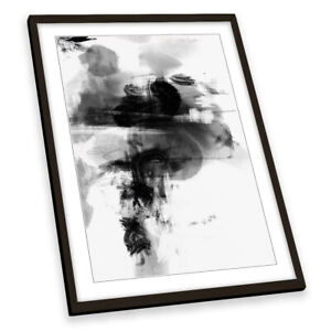 Wild Abstract Black and White Grunge FRAMED ART PRINT Picture Portrait Artwork