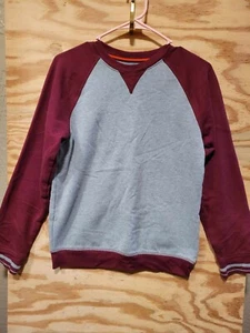Athletic Works Boys Kids Youth Sweatshirt XXL Maroon Gray Long Sleeve Round Neck - Picture 1 of 8