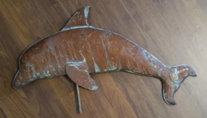 Dolphin Weathervane Copper 28 Inch Home Office Wall Decor - Picture 1 of 3