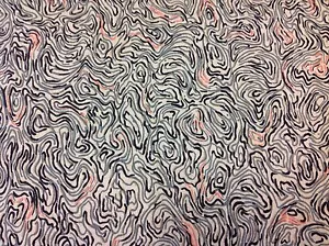 Vervain Modern Abstract Drapery Upholstery Fabric- Kyoto Cloud/Salmon 35.0 yds - Picture 1 of 3