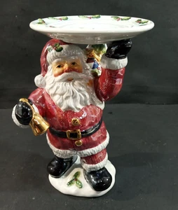 Kolonialkerze Weihnachtsmann Keramik Windlicht/Säulenkerzenhalter sehr guter Zustand - Bild 1 von 5