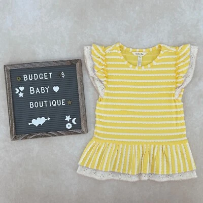 MATILDA JANE Yellow Lace Tunic Top Size 6Y - Image 1 of 3