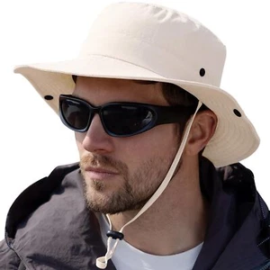 Unisex UPF 50+ Waterproof Packable Wide Brim Boonie Sunhat Fishing Hiking Hat - Picture 1 of 6