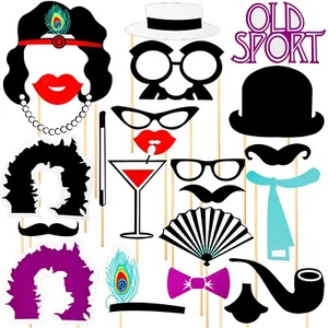 Cabina de fotos para fiesta de cumpleaños accesorios rugientes años 20 Gatsby Flapper niña y gángster - Imagen 1 de 14