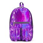 Unisex Laser PU School Travel Bags Backpack Students Shoulder Bookbag Shiny