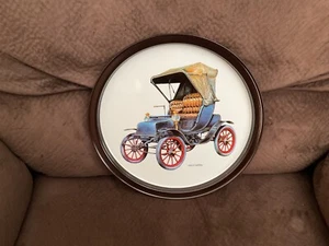 Vintage 1904 Cadillac Antique Car Collectible Serving Tin Tray Metal 11” Round - Picture 1 of 4