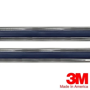 Vintage Style 5/8" Dark Blue & Chrome Side Body Trim Molding - Picture 1 of 2