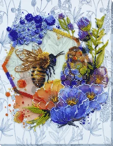DIY Bead Embroidery Kit Flower Honey (Bee) stitching needlepoint beadwork - Picture 1 of 14
