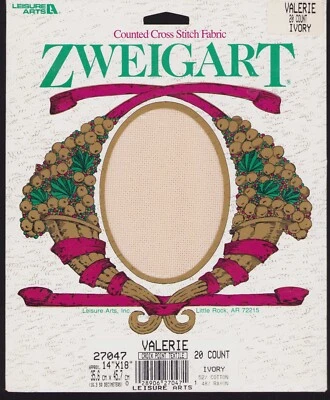 Cross Stitch Zweigart Ivory 20 ct Valerie Germany Switzerland 14x18"  Fabric - Image 1 of 2