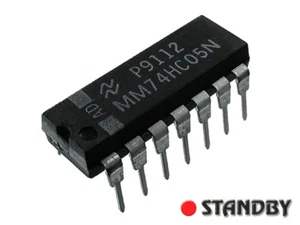 5pcs 74HC05 DIP14, NSC MM74HC05N, Hex Inverter - Bild 1 von 1