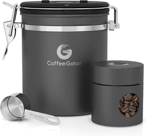 Bidone Caffè - 16Oz e 4Oz, Acciaio Inox Ermetico Cucina Conservazione Alimenti Co - Foto 1 di 14