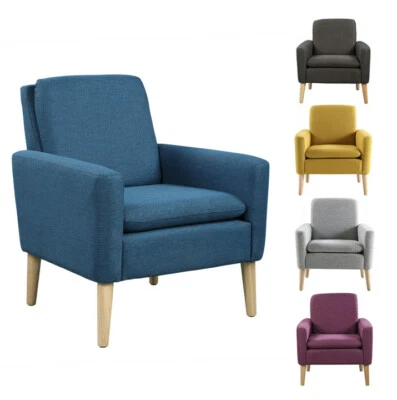 Modern Accent Fabric ArmChair Single Sofa Soft Upholstered Arm Chair Living Room - Image 1 of 4