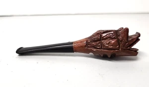 Vintage Hand-Carved Briar Wood Alligator Tobacco Pipe Italy - Picture 1 of 5