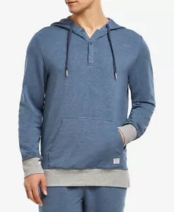 Men's 2 Pc Jogger Set Size XL Blue Gray Henley Hoodie Sweatpants $150 2xist - Picture 1 of 3