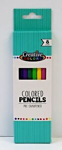 Creative Colors 8 Count Colored Pencils Pre-Sharpened NEW IN BOX