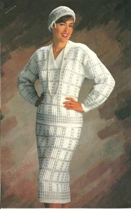 Lady's Checked Skirt & Top Outfit & Shell Ridge Hat crochet PATTERN INSTRUCTION - Picture 1 of 1