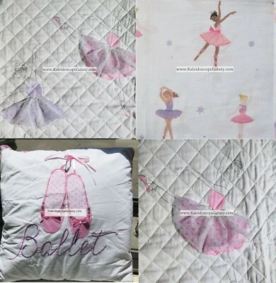 BALLERINA  ELEGANT 6pc TWIN QUILT * SHAM * SHEETS * PURPLE PINK BALLET Dancer - Image 1 of 4
