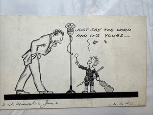 1940s Original Henry Harmony Comic Art The Microphone Magazine Western Electric - Bild 1 von 4