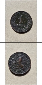 Netherlands 1881 Coin - 1 Cent - William III Bronze - Picture 1 of 3