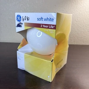 GE 60W Globe G40 Bulb 5" Diameter Soft White 1260 Lumens Medium Base - Picture 1 of 9