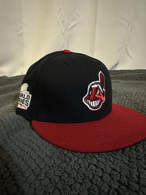 Brand New Cleveland Indians 2016 World Series Hat Chief Wahoo 6 7/8 - Image 1 of 3