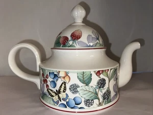 Tetera Villeroy & Boch Catalina pájaro mariposa fruta.   Retirado - Imagen 1 de 17