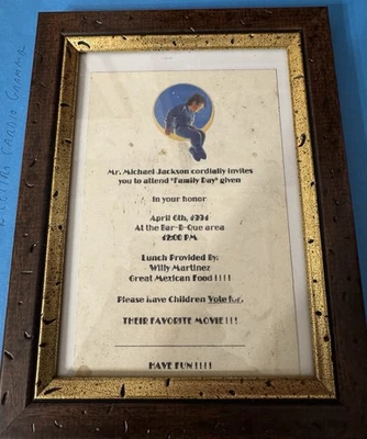 Neverland , Michael Jackson . Invite April 6th ,1991 . Rare - Image 1 of 2