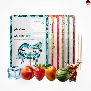pick'em Zahnstocher mit Geschmack 6-Pack XXL [120x ZAHNSTOCHER MIT GESCHMACK] - - Bild 1 von 7