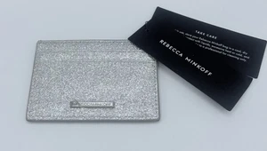 Rebecca Minkoff Card Case Silver Glitter With 6 Credit Card Slots NWT 968 - Picture 1 of 6