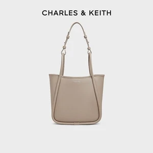 Grey Brown CHARLES & KEITH Large Capacity Commuter One Shoulder Tote Steamed Bun - Picture 1 of 3