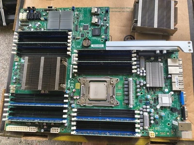 Placa madre Supermicro X9DRW-3TF+ Dual LGA 2011 DDR3 con elevadores, 2 X E5-2620, 48 GB Foto 1 de 4