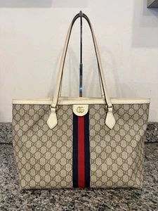 Bolso de Mano Gucci Ophidia GG Web Mediano - Beige y Blanco SPB-TS 348260 - Imagen 1 de 18