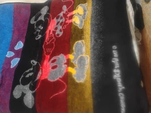VTG Walt Disney Biederlack Mickey Minnie Mouse Hearts Blanket 50x71 (Germany) - Picture 1 of 10