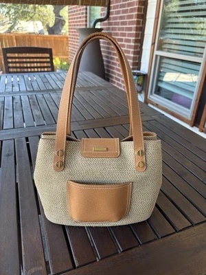 Eric Javits Women's Squishee Tote Handbag Metallic Gold Straw - Image 1 of 4