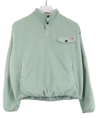 DICKIES Sweatshirt Women's LARGE Pale Blue Mock Neck Pocket Pullover Logo - Image 1 of 4