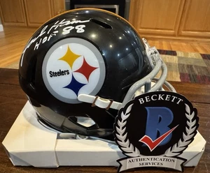 Von Jack Ham signierter Steelers Speed Throwback Mini Helm HOF 88 Beckett - Bild 1 von 11